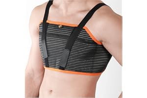 Armor Adult Unisex Chest Support Brace to Stabilize the Thorax after Open Heart Surgery, Thoracic Procedure, or Fractures of the Sternum or Rib Cage, Black Color, Size Large, for Men and Women