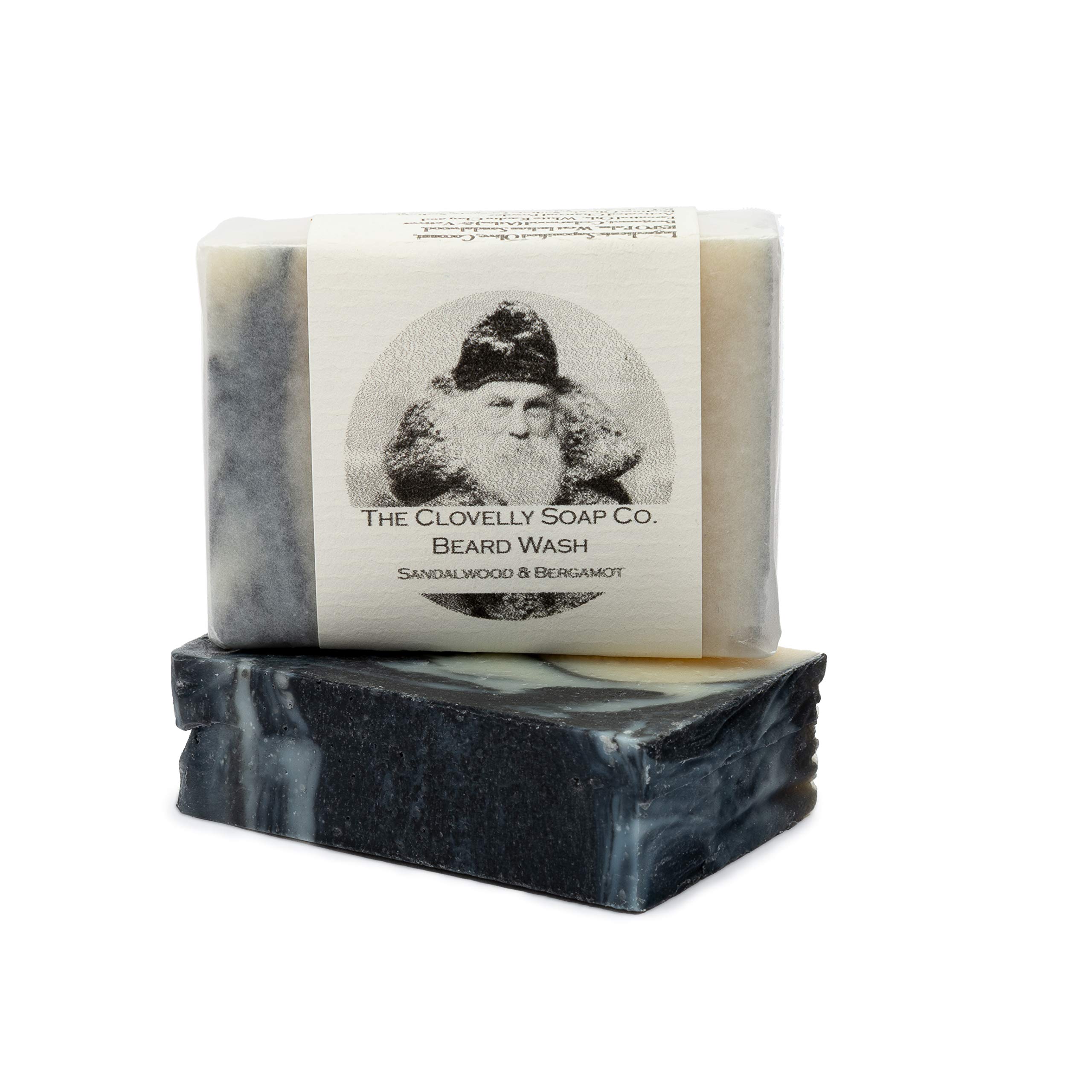 Clovelly Soap Co Natural Handmade Beard Shampoo Soap Bar Sandalwood & Bergamot 50g