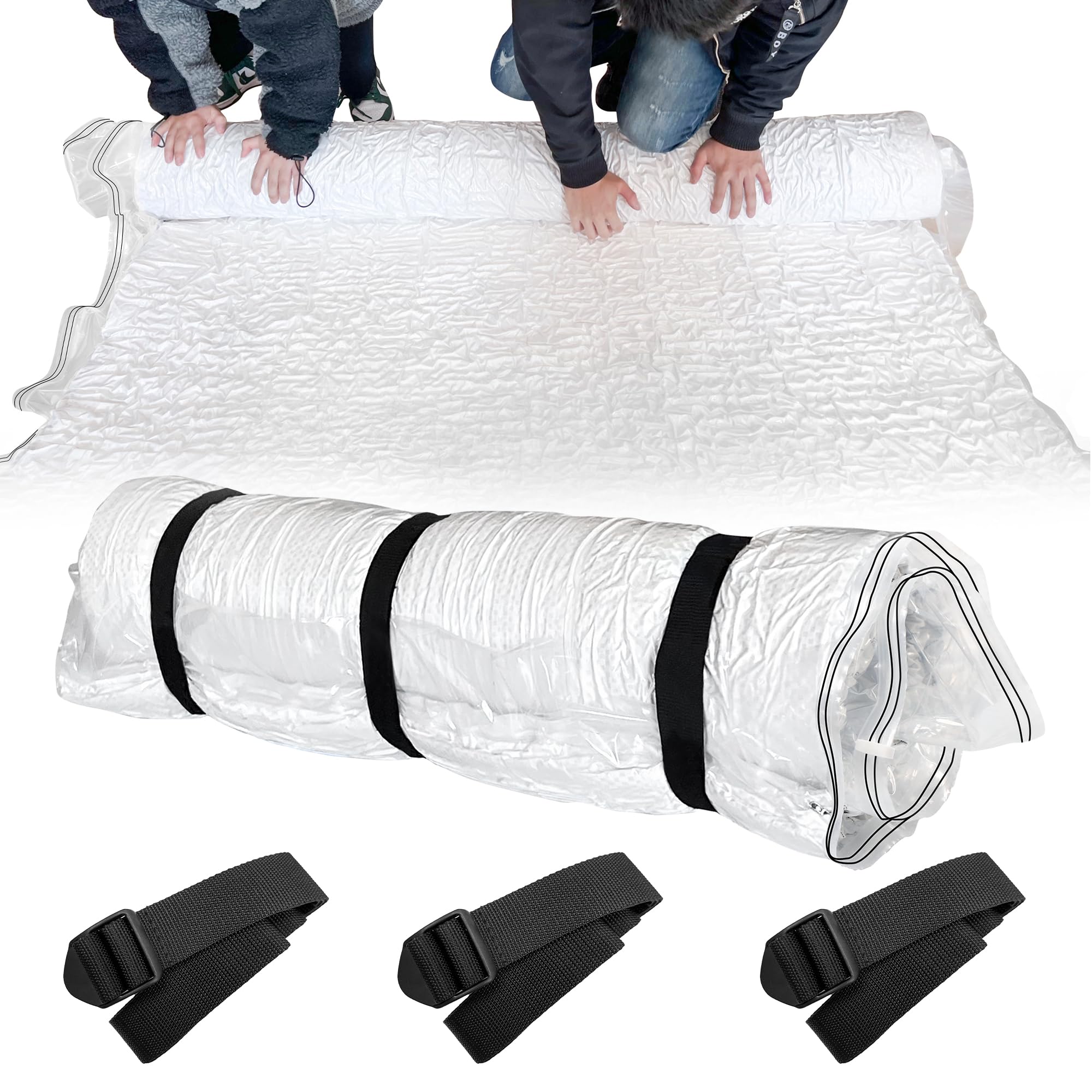 Mattress Vacuum Bag for Memory Foam Mattress, Latex Mattress Vacuum Seal Bag with Straps, Moving, Storage and Shipping (Single/Bunk Bed/Cot Bed/Moses Basket)