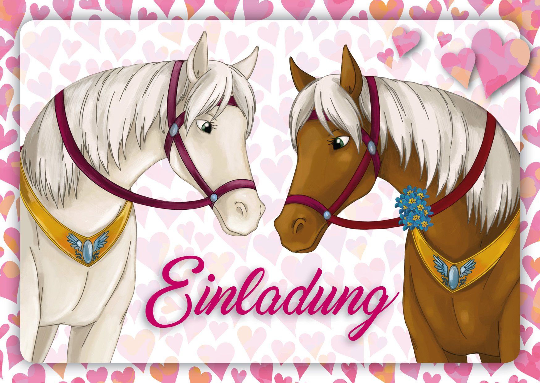 Edition Colibri 10 Horse Invitations: Birthday Invitations for Children, Girls/Boys, Set of 10, Invitation Cards for Children's Birthday at the Riding Farm, Horse Party, Stable (10741)