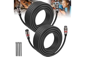 BIETRUN XLR Cables 25FT/8M 2 Packs, Premium Heavy Duty Balanced Microphone Cable with 3-Pin XLR Male to Female Microphone Cord Connector Compatible with Microphones,Mixer,Speaker Systems,Preamps and More
