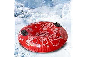 Baiao Inflatable Snow Tube,Snow Tube for Kids and Adults,Heavy-Duty Snow Tube for Sledding,Inflatable Snow Tubes for Adult Family Winter Outdoor Fun Sports Toys, Christmas Birthday Gift