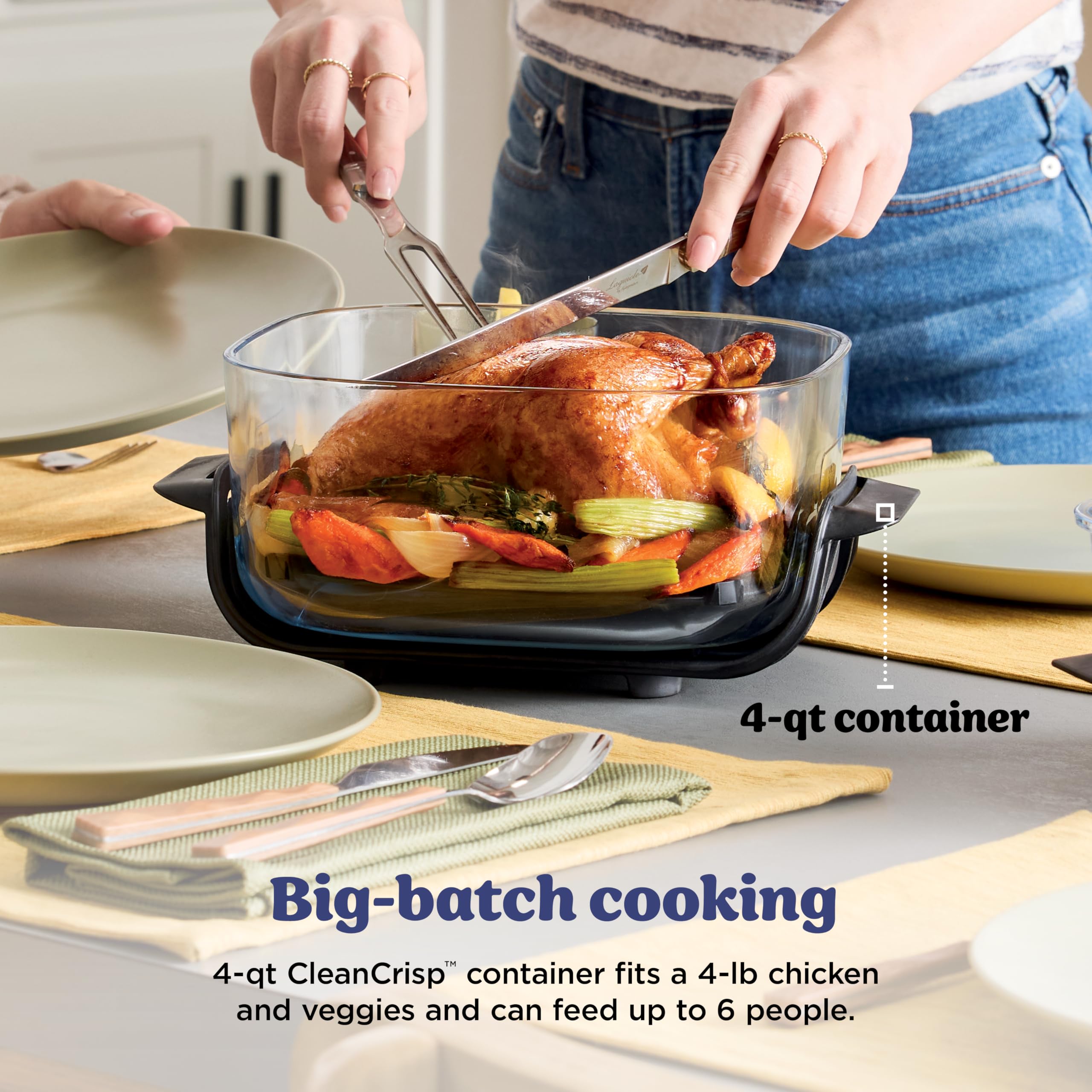 Ninjas | Freidora de aire | Sistema de cocción portátil Crispi 4 en 1 | Recipientes de vidrio de 4 cuartos y 6 tazas, platos para verduras y tapas de almacenamiento incluidos | Apto para microondas, congelador y lavavajillas | Lila esmerilada | FN101PR Ninjas | Freidora de aire | Sistema de cocción portátil Crispi 4 en 1 | Recipientes de vidrio de 4 cuartos y 6 tazas, platos para verduras y tapas de almacenamiento incluidos | Apto para microondas, congelador y lavavajillas | Lila esmerilada | FN101PR