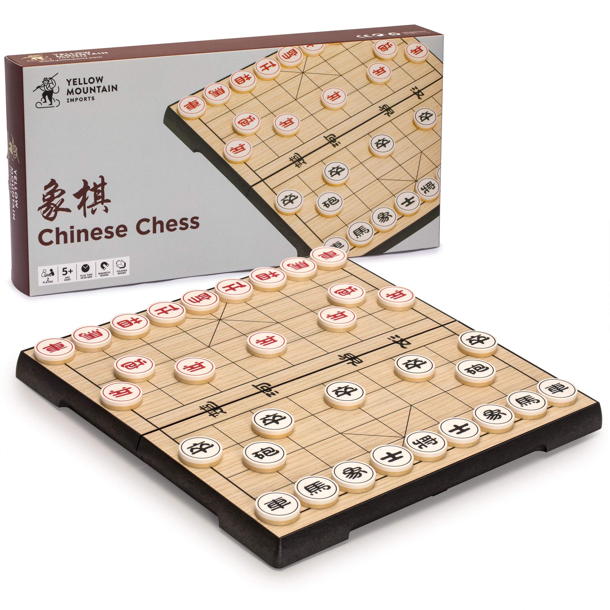 Yellow Mountain Imports Chinese Chess (Xiangqi) Magnetic Travel Set (31-Centimeter) - Compact, Folding Board Game Set