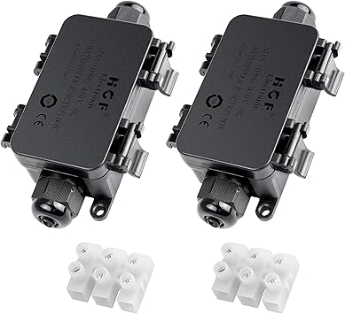 Caja de derivación de Mimoo IP66 resistente al agua, conector de cable con 2 cables PG9,