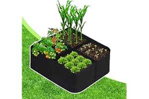 Sinimaka Fabric Raised Garden Bed, 4 Grids Plant Grow Bags, 2X2 Ft Planter Raised Beds for Growing Vegetables Potatoes Flower