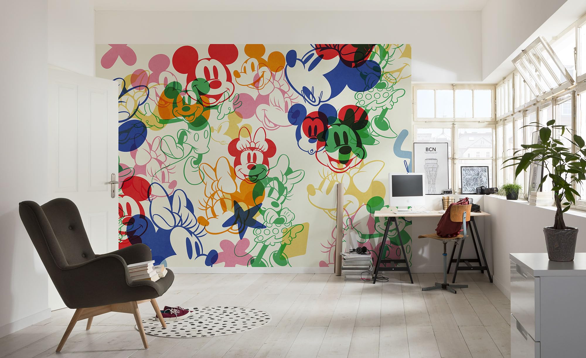 Komar Disney Non-Woven Photo Wallpaper - Mickey and Minnie Mix - Size 400 x 250 cm - Children's Wallpaper