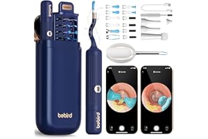 BEBIRDPROMAX Earsight Plus I35R Ear Wax Removal Tool with Camera | Smart Visual Ear Cleaner with Gentle Tweezers & 12 Tips, HD Otoscope for Adults & Kids