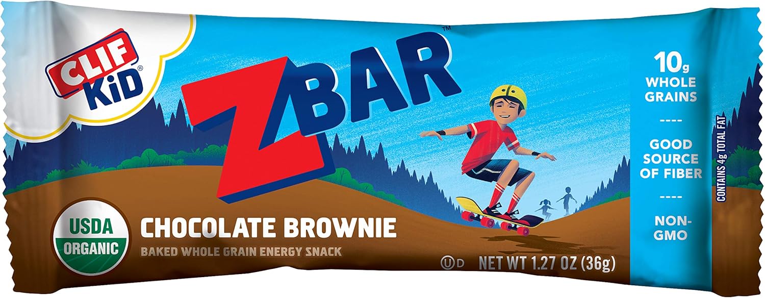 Amazon Com Clif Kid Zbar Organic Granola Bars Chocolate Brownie Non Gmo Organic Lunch Box Snacks 1 27 Ounce Energy Bars 18 Count Health Personal Care