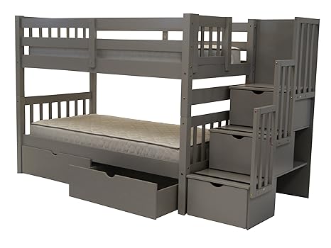 Bedz King Stairway Bunk Bed With 3 Drawers Built In To The Steps