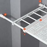 SUQ Extendable Closet Shelf 34-60cm Adjustable Storage Rack White view 8
