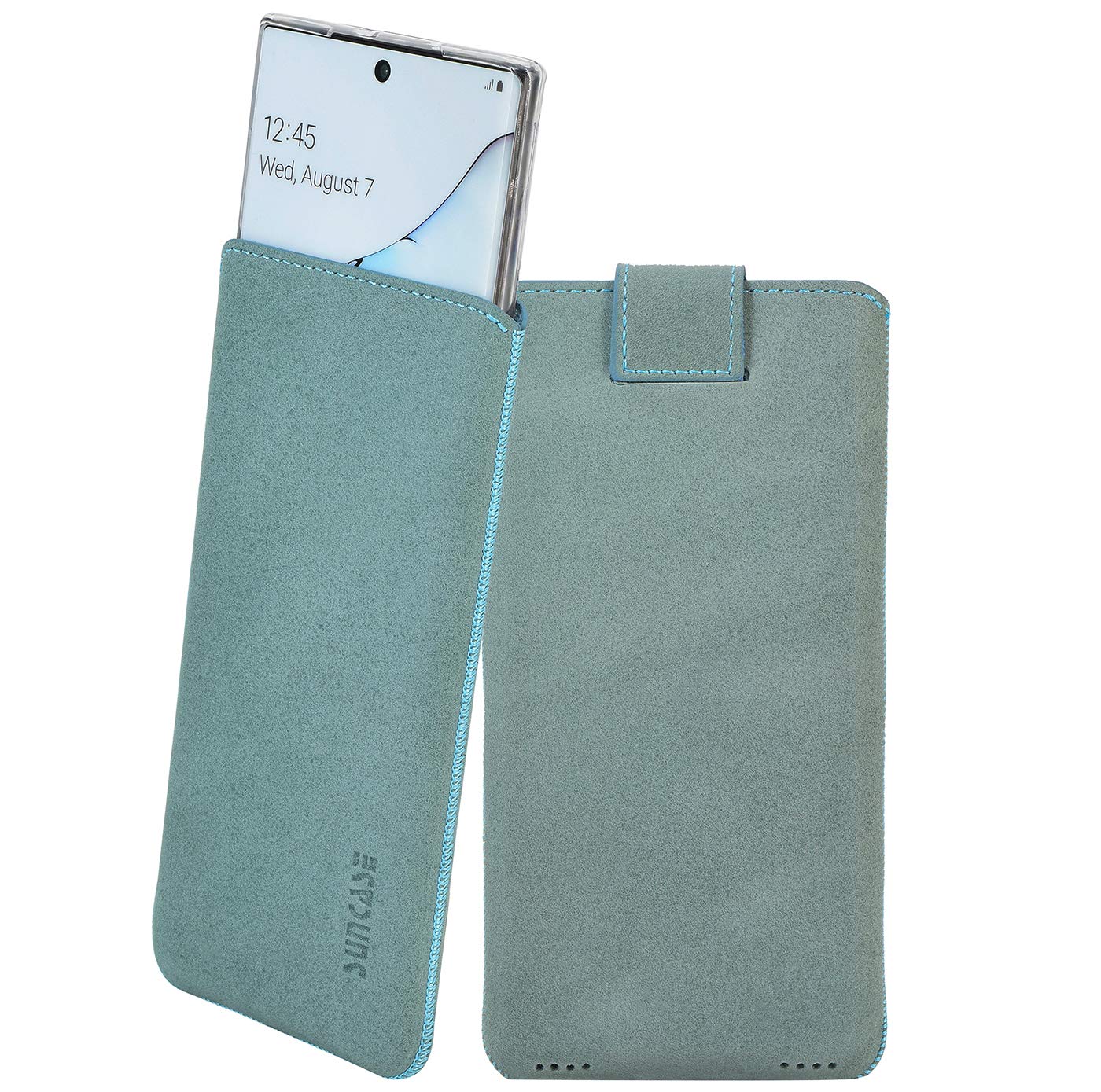 Suncase ® Mobile Phone Case Compatible with Samsung Galaxy Note 10 with Additional Case/Shell/Bumper/Silicone with Pull Tab Function/Leather Protective Case
