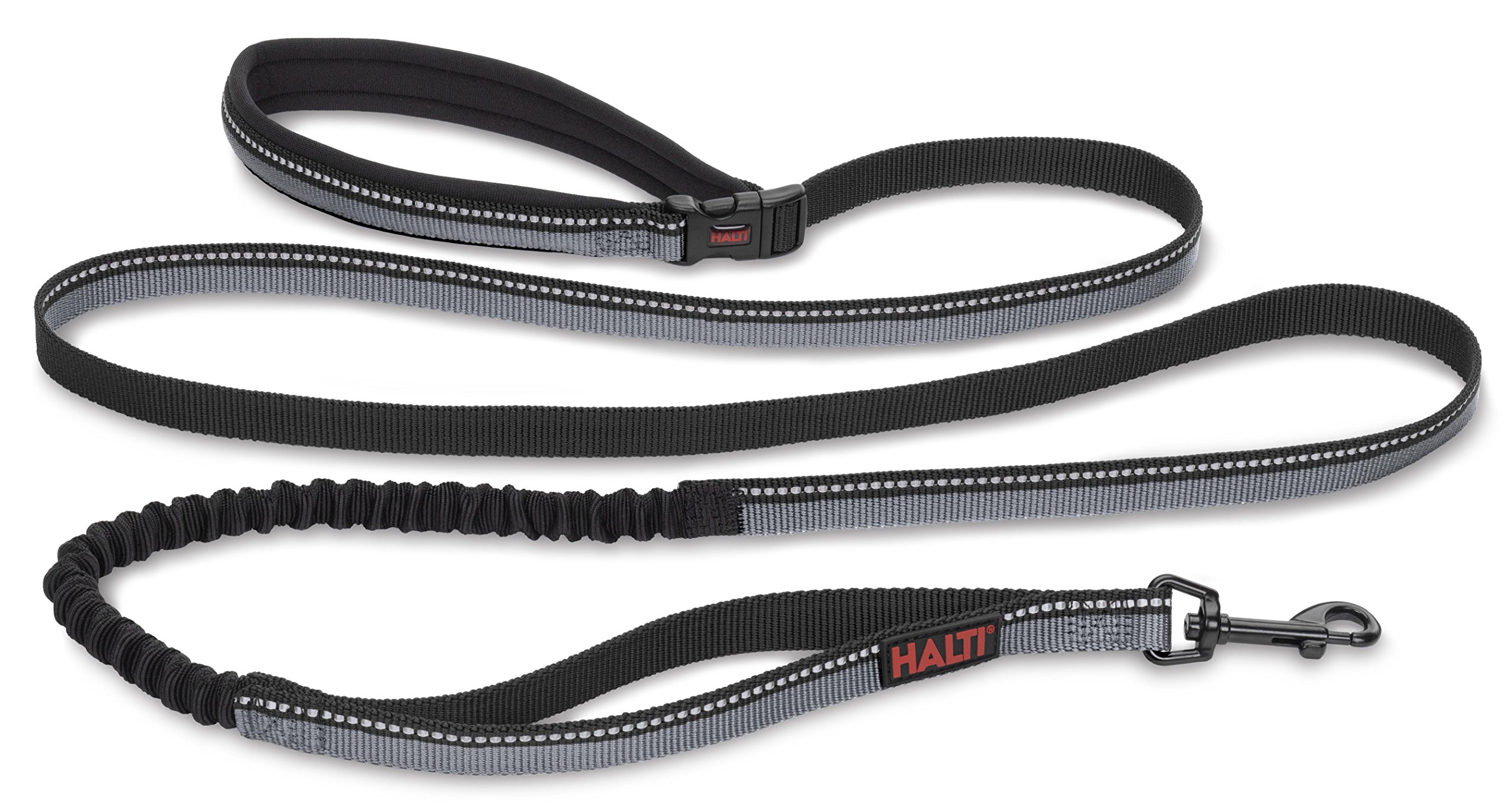 HALTI Active Lead Size Small, Black, Award-Winning Bungee Dog Lead, Shock-Absorbing Anti-Pull Dog Leash, All-in-One Neoprene Padded Belt & Lead, Perfect for Running & Training with Small & Medium Dogs