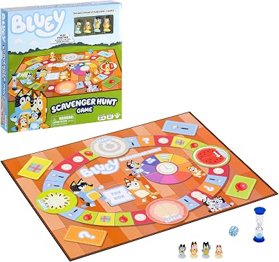 Bluey Scavenger Hunt Board Game 4 Exclusive Mini-Figures Cooperative 5+