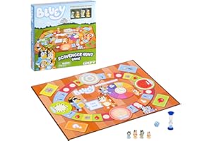 Bluey Scavenger Hunt Board Game, Cooperative Play with 4 Exclusive Mini-Figures, Learning Toys for 5+ Year Old, Fun Toy Token Collecting Game