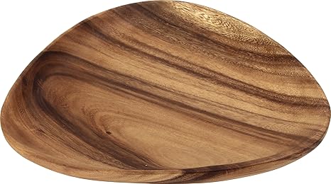 Amazon Co Jp 不二貿易 プレート 卵型 幅30cm ブラウン アカシア 天然木 割れにくい 軽量 木製 食器 ホーム キッチン