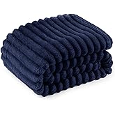 Bedsure GentleSoft Navy Blue Fleece Blanket for Couch - Cozy Soft Blankets for Women, Cute Small Throws for Girls, Navy, 60x80 Inches