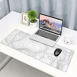 BZU Topographic Extended White Mouse Pad