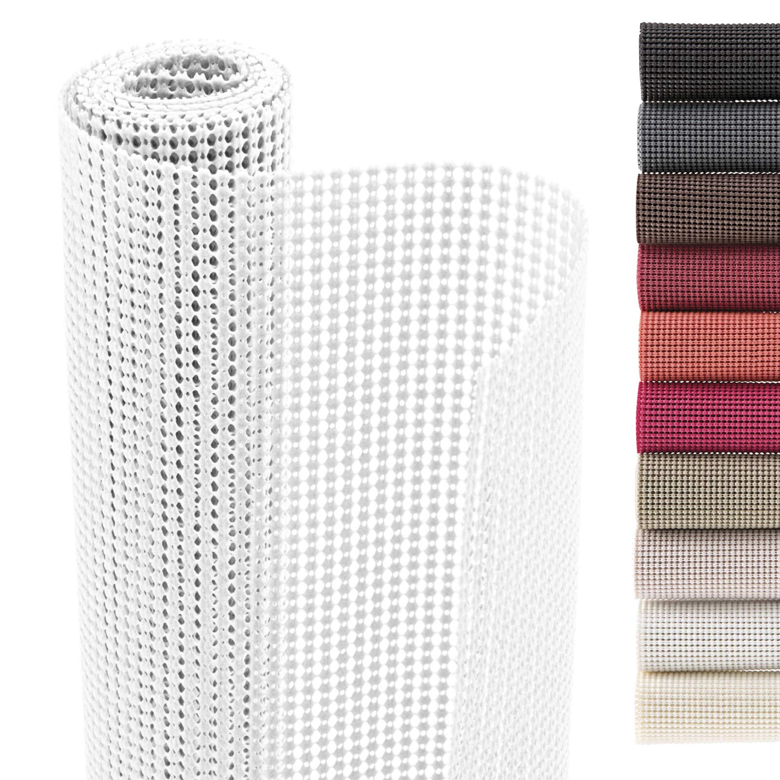 Smart Design Shelf Liner Classic Grip - (12 Inch x 10 Feet) - Drawer Cabinet Non Adhesive Protection - Kitchen [White]