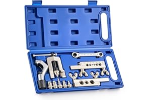 Orion Motor Tech Single Flaring Tool & Swaging Tool Kit for HVAC Tubing, 45 Degree 1/8" - 3/4" Flare Tool Kit with Swaging Ad