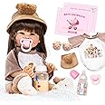 DOLLHOOD Realistic Baby Doll Girl - 18-Inch Real Life Silicone Baby Doll with Movable Arms and Legs - Lifelike Reborn Baby Dolls - Silicone Full Body Baby Reborn Dolls with Accessories, Gift for Kids