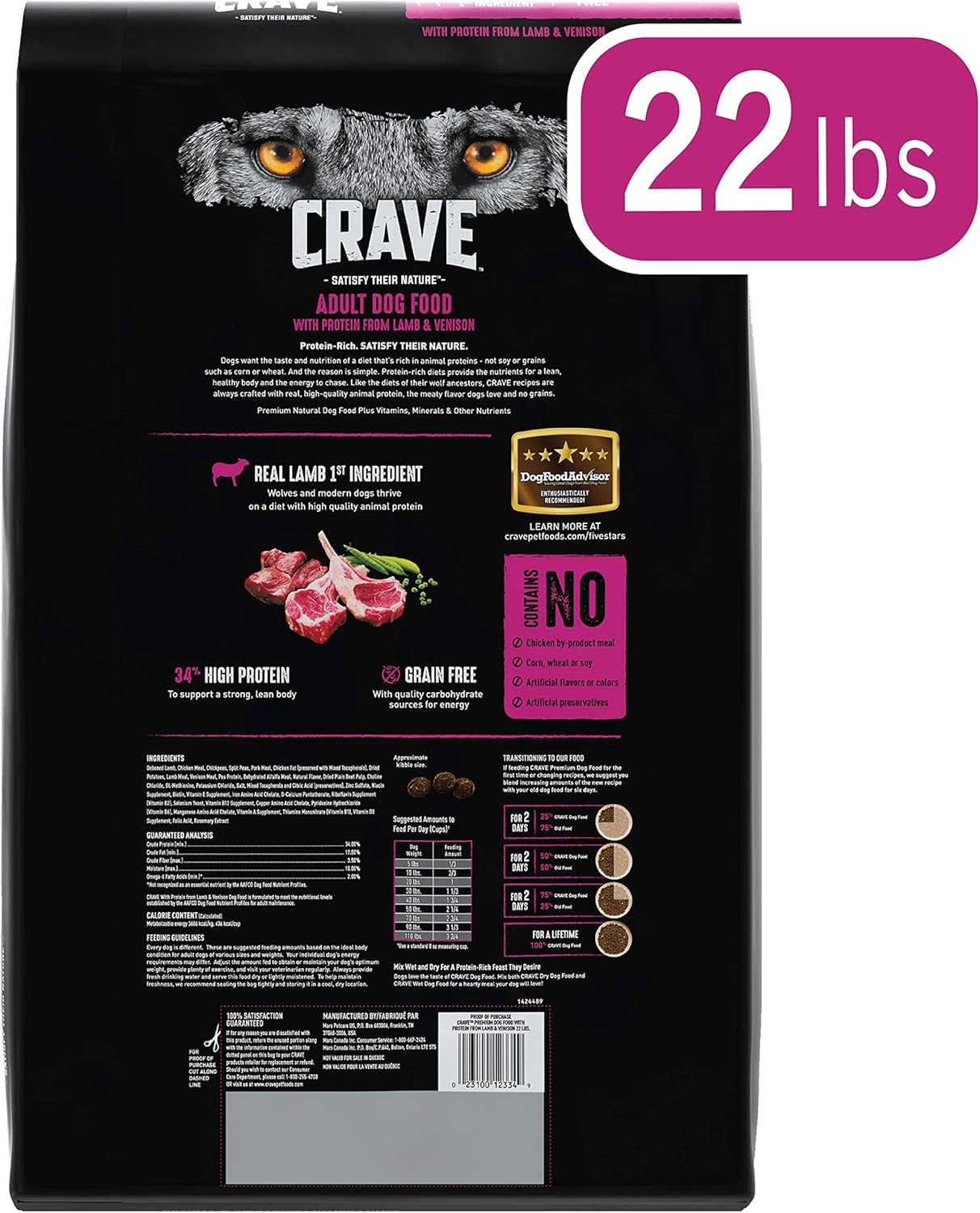 crave lamb and venison dog food
