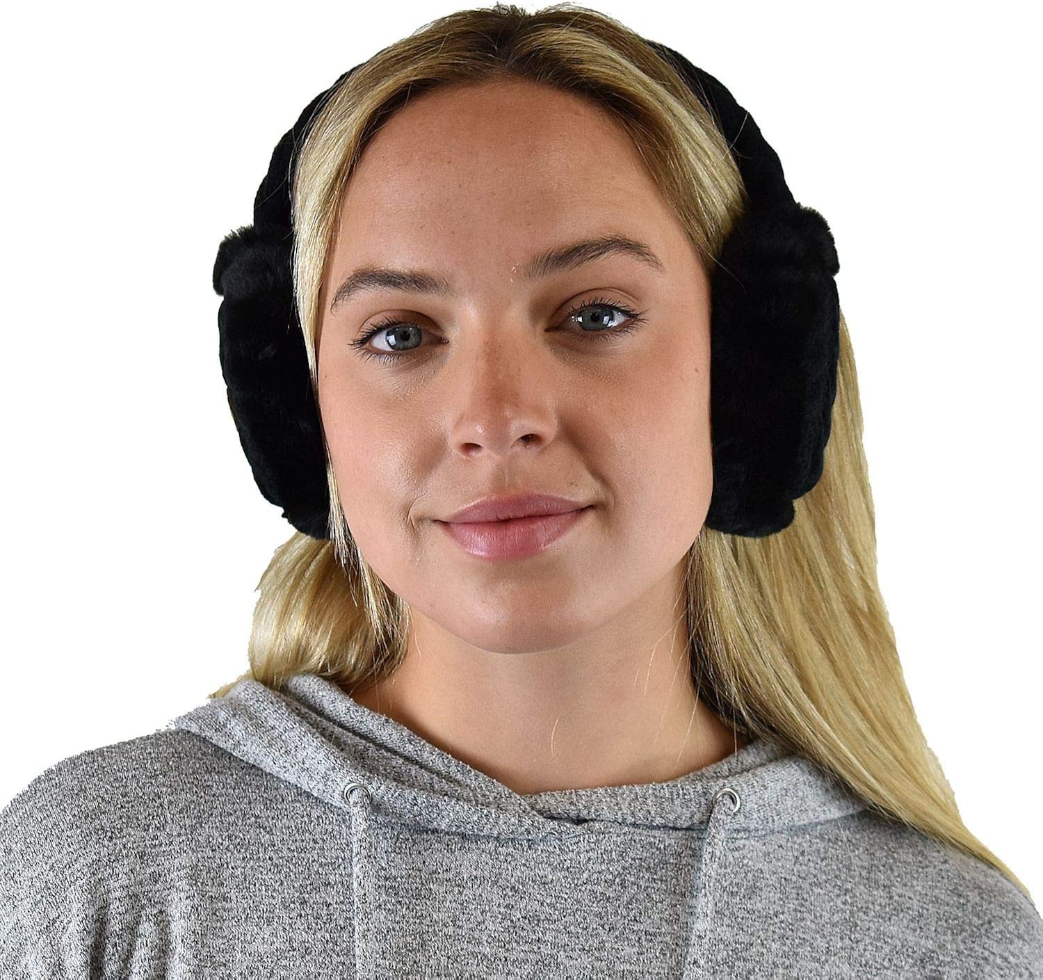 C.C Soft Winter Warm Adjustable Headband Ear Warmer Earmuffs, Black at  Women’s Clothing store