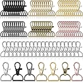Swivel Clasp Hooks, Anezus 80Pcs Key Chain Clip Hooks, D Ring Clip Lanyard Hardware for Keychain Making, Lanyard Making, Purse Hardware, DIY Craft (3/4” Inside Width)