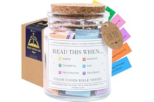 Read This When Bible Verses Jar for Daily Encouragement – Christian, Birthday & Christmas Gifts for Women; Great Gift for Mom, White Elephant Gift & Stocking Stuffer for Women