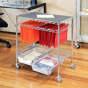 Archivador con ruedas para archivos de tamaño legal y carta, carritos