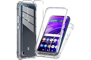 Mocotto for BLU View Speed 5G Phone Case with Tempered Glass Screen Protector,Slim Soft Silicone Full-Body Protective Case for BLU View Speed 5G (Clear)
