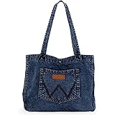 Montana West Wrangler Denim Tote Bag for Women Large Purses for Work Travel Everyday