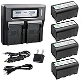 Kastar 4 Pack Battery and LCD Dual Fast Charger for