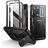 Dexnor for Samsung Galaxy S24 Plus Case with Built-in Slide Camera Cover & Screen Protector & Kickstand, Shockproof Rugged Case Full-Body Bumper Protective Cover for Galaxy S24 Plus (2024),Black
