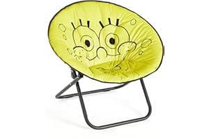 Idea Nuova Spongebob Squarepants Foldable Saucer™ Chair with Metal Frame for Kids/Teens/Adults