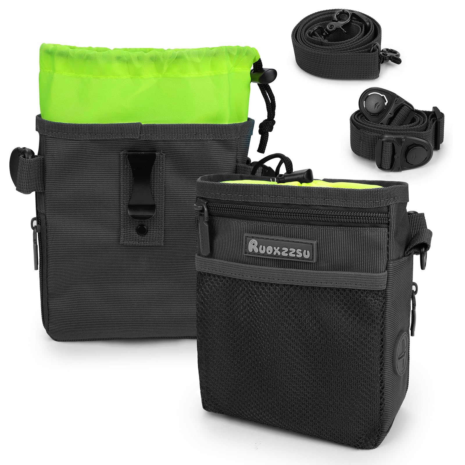 Ruoxzzsu Dog Treat Pouch, Treat Pouch for Dog Training Dog Treat Bag, Built-in Poop Bag Dispenser, Dog Fanny Pack for Puppy Training, Dog Walking, Hiking, Outdoor Travel