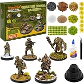 Warmtree Miniature Basing Material Kit, Complete Basing Starter Kit | With 10 Model Bases, Static Grass, Glue and Sand, All-in-One Miniature Terrain Supplies for Dioramas and Tabletop Wargaming