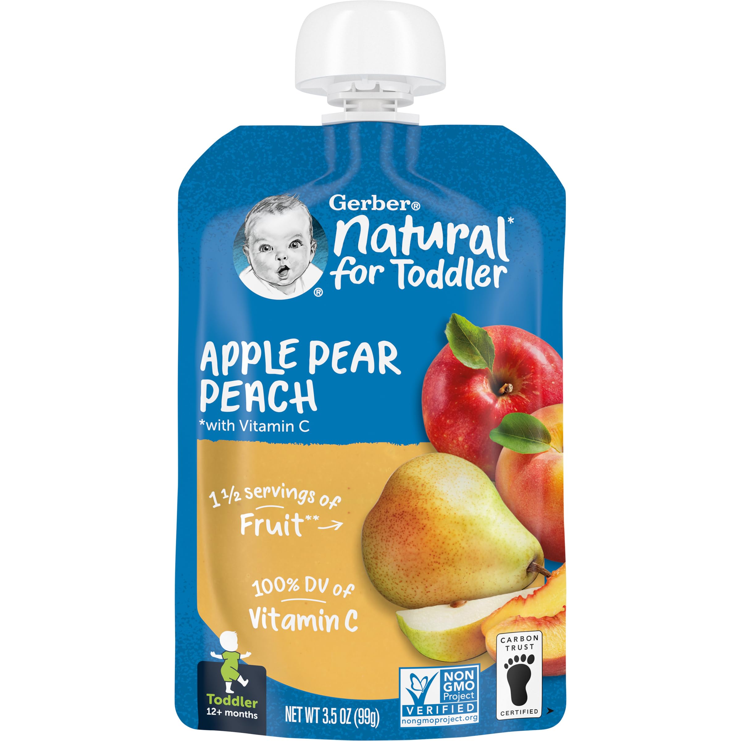 Gerber Baby Food Pouches, Toddler 12+ Months, Apple