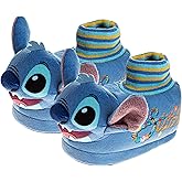 Disney Kids Lilo and Stitch Slippers for Girls - Stitch Plush Warm Soft Aline Comfy Lightweight House Shoes (5-10 toddler / 11-12 little kid)