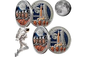 2026 New 3D Lunar Mission Commemorative Coin, Double-Sided Collectible Set, Space Souvenir & Home Decor Display Keepsake for 