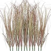 LUZOGA 12Pcs Artificial Grass Plants, Faux Shrubs Wheat Grass, Artificial Tall Grass Fake Plants for Outdoor Decor,Artificial Greenery Stems Weed for Room Indoor Home Decor（Light Purple）