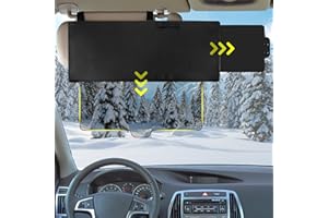 FILBA Car Visor Extender, Polarized Sun Visor Multifunctional Retractable Polycarbonate HD Automotive Sunshade Blocker for Car Anti-Glare, Uv, Fog and Snow Blindness 13'' (Black), JS-005