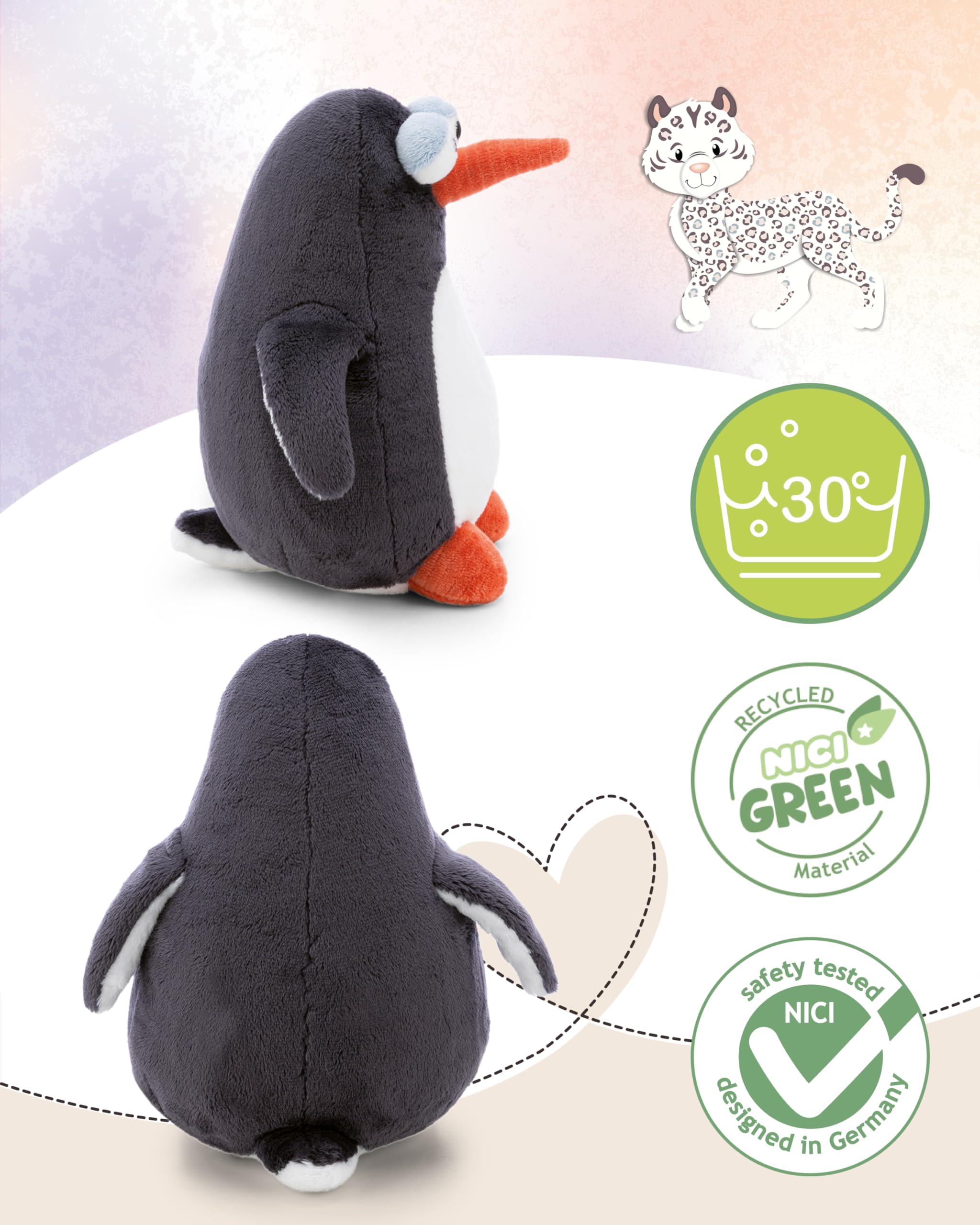 NICI Kuscheltier Pinguin Jorge Thunder 20cm - grau - Weiches Plüschtier – niedliches Stofftier zum Kuscheln & Spielen – tolle Geschenkidee für Kinder & Erwachsene - 62418 3