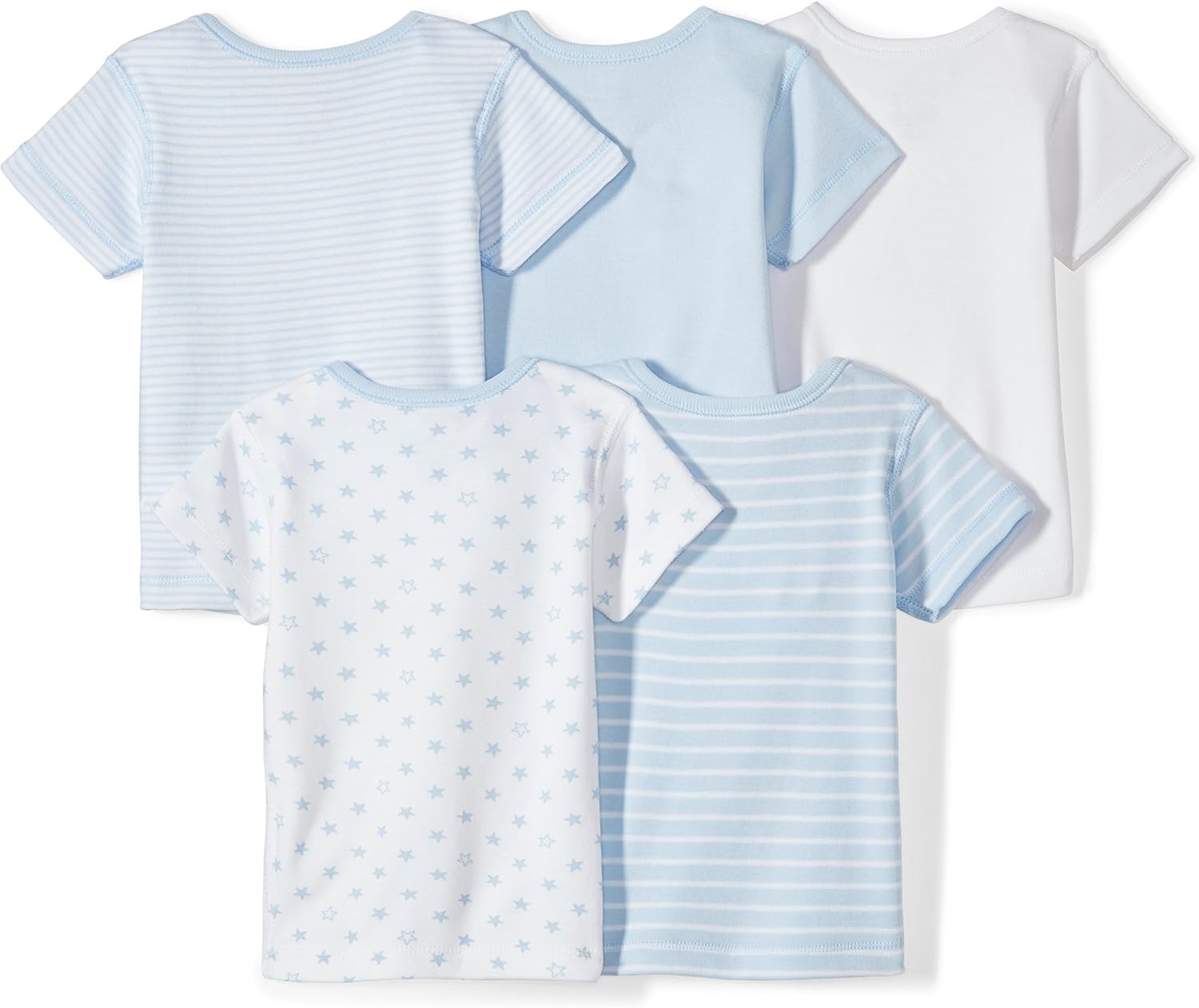 Moon and Back Baby Set of 5 Organic Crewneck Short-Sleeve Shirts: Clothing