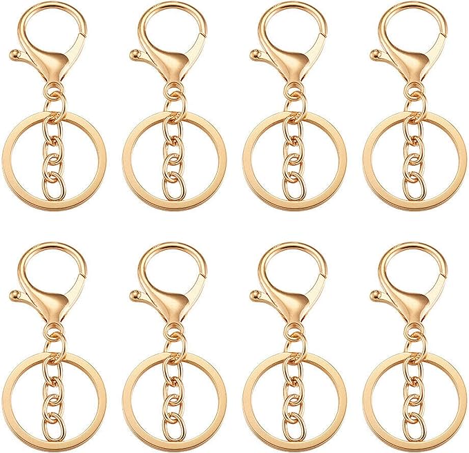 10pcs Iron Split Key Rings Key Clasps Nickel Free Swivel