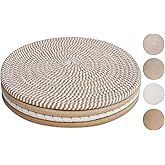 GravGrow 10 Inch Trivets for Hot Dishes, 4 Pcs | Large Trivets for Hot Pots and Pans, Thicken Heat Resistant, Round Place Mats Woven Table Mats