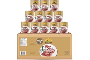 WERLING AND SONS, INC. Werling Canned Bacon 12 Oz Smoke Flavor Added Fully Cooked Ready to Eat Bacon Shelf-Stable Canned Meat Long Term Storage Camping Survival and Emergency Preparedness Canned Food Pack of 12