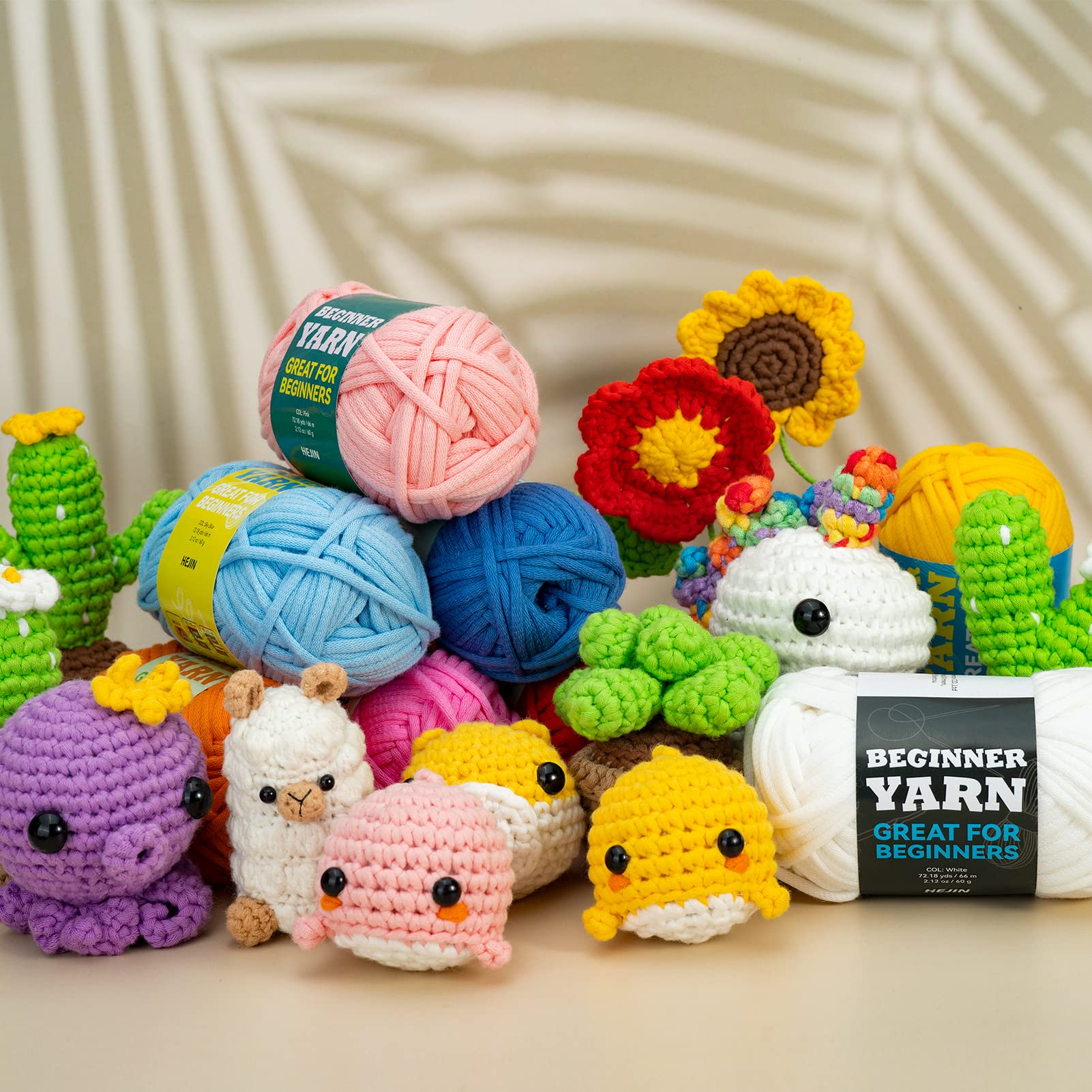 60g Orange Yarn for Crocheting and Knitting;66m (72yds) Cotton Yarn for Beginners with Easy-to-See Stitches;Worsted-Weight Medium #4;Cotton-Nylon Blend Yarn for Beginners Crochet Kit Making