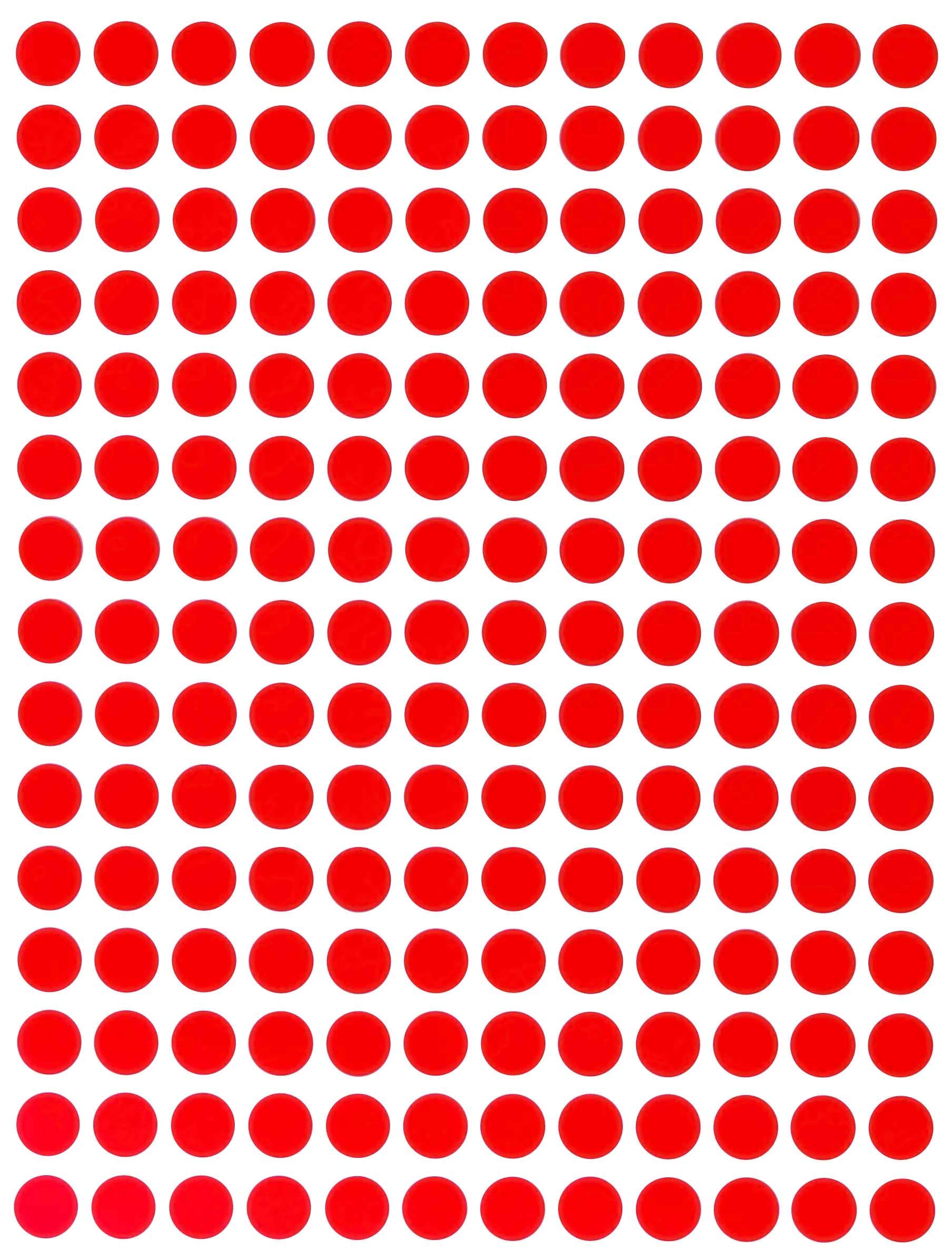 Royal Green Colored Labels 8mm (0.8 cm) Dot Stickers in Neon Red - 2520 Pack