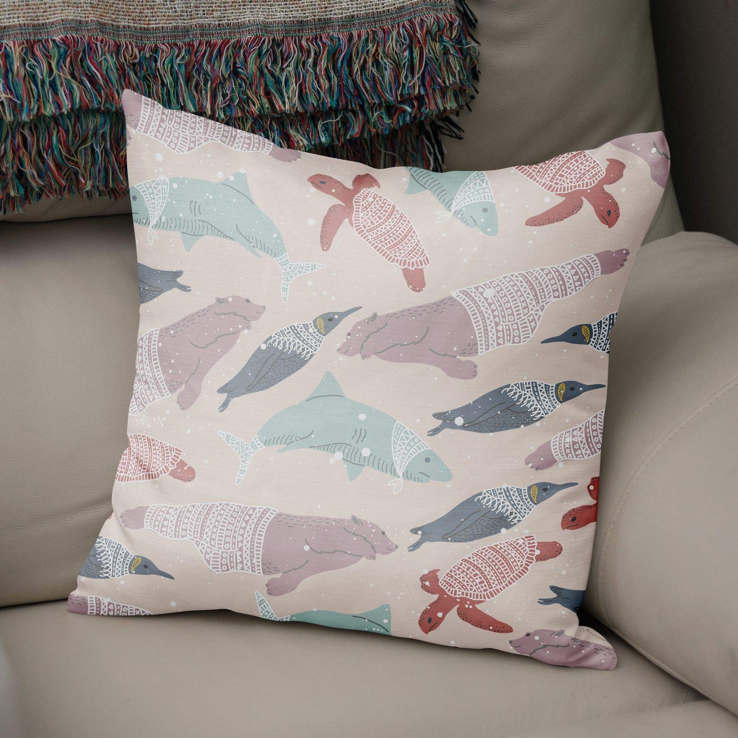 Bonamaison Decorative Cushion Cover Random Pattern, Throw Pillow Covers, Home Decorative Pillowcases for Livingroom, Sofa, Bedroom, Size:43X43 Cm - Designed and Manufactured in Turkey